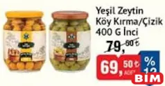 İNCİ YEŞİL ZEYTİN KÖY KIRMA/ÇİZİK 400 G